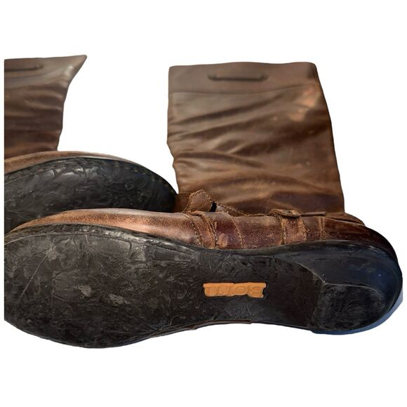 Born Brown Leather Riding Boots Women’s 8 Harness Buckle Equestrian Western - Picture 11 of 14